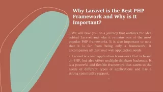 Why Laravel is the Best PHP Framework and Why is It Important