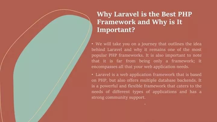 why laravel is the best php framework and why is it important