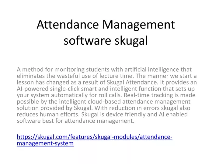 attendance management software skugal