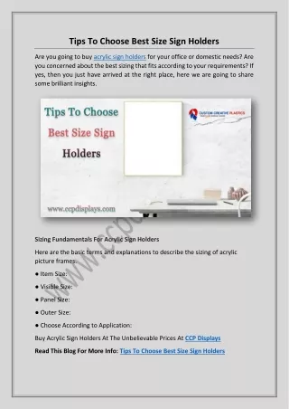 tips to choose best size sign holders
