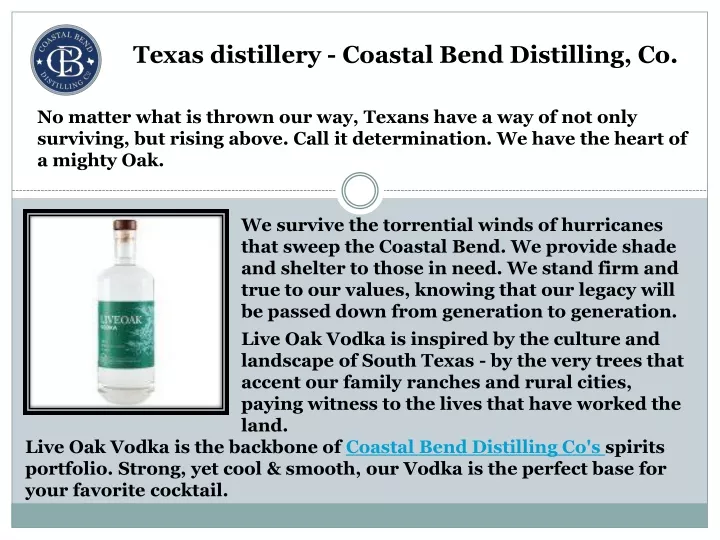 texas distillery coastal bend distilling co