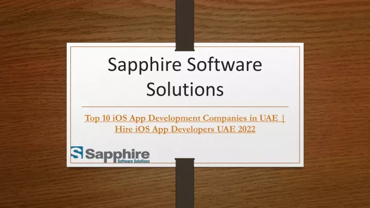 sapphire software solutions