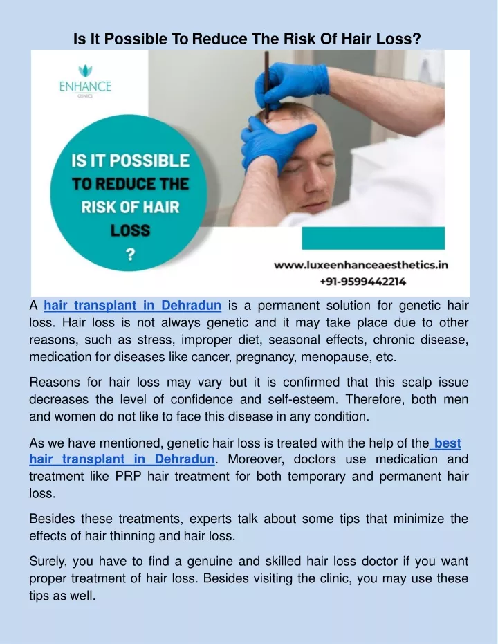 is it possible to reduce the risk of hair loss
