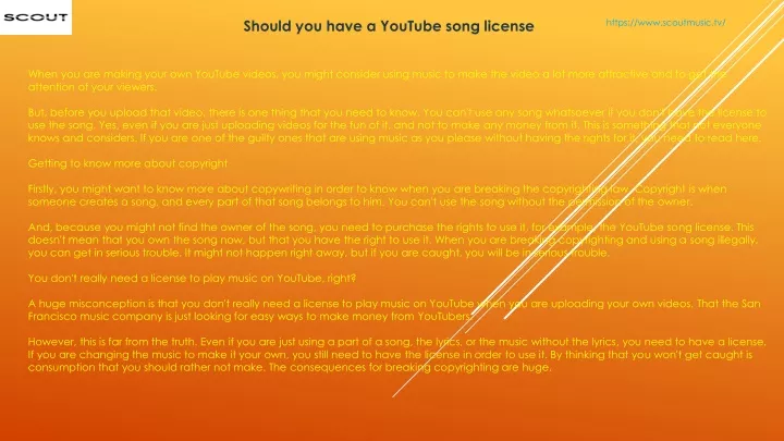 should you have a youtube song license
