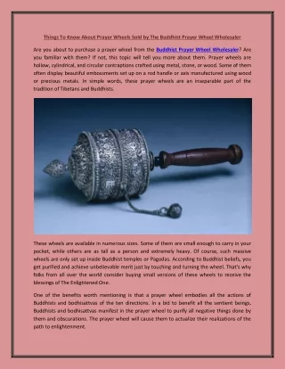 Things To Know About Prayer Wheels Sold by The Buddhist Prayer Wheel Wholesaler