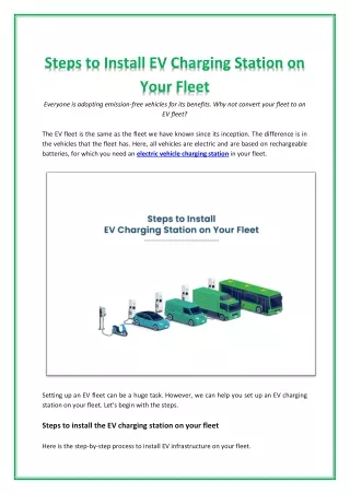 5 Steps to Install Charging Station on Fleet