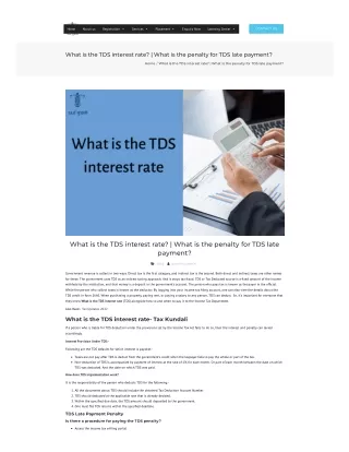 What is the tds interest rate