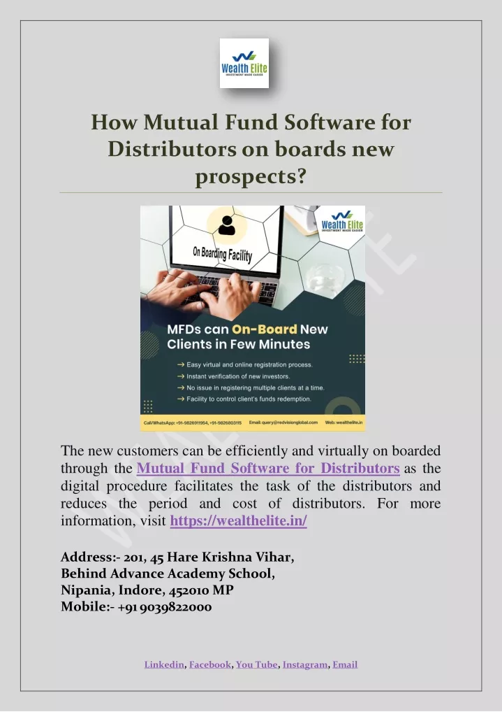 how mutual fund software for distributors