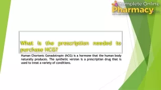 What is the prescription needed to purchase HCG