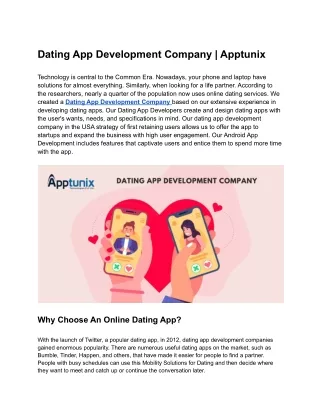 Dating App Development Company | Apptunix