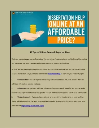 10 tips to write a research paper on time