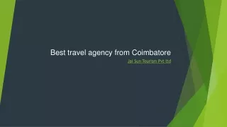Best travel agency from Coimbatore