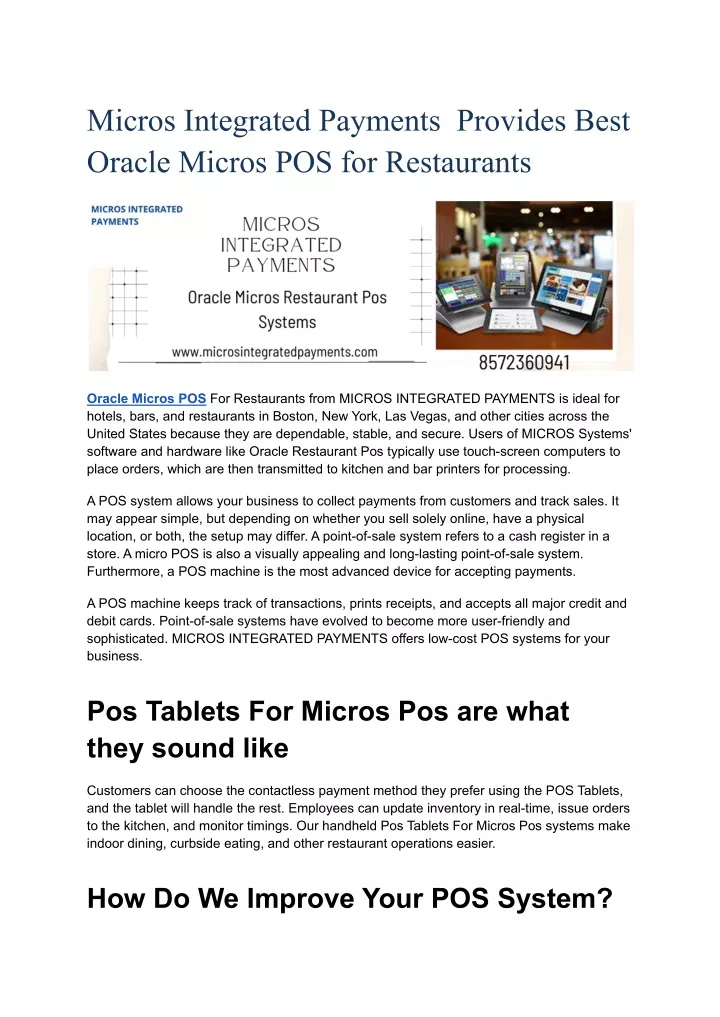 micros integrated payments provides best oracle