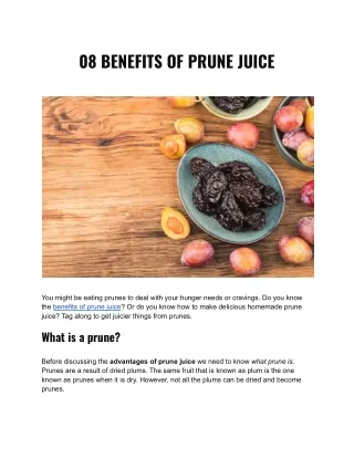 08 BENEFITS OF PRUNE JUICE