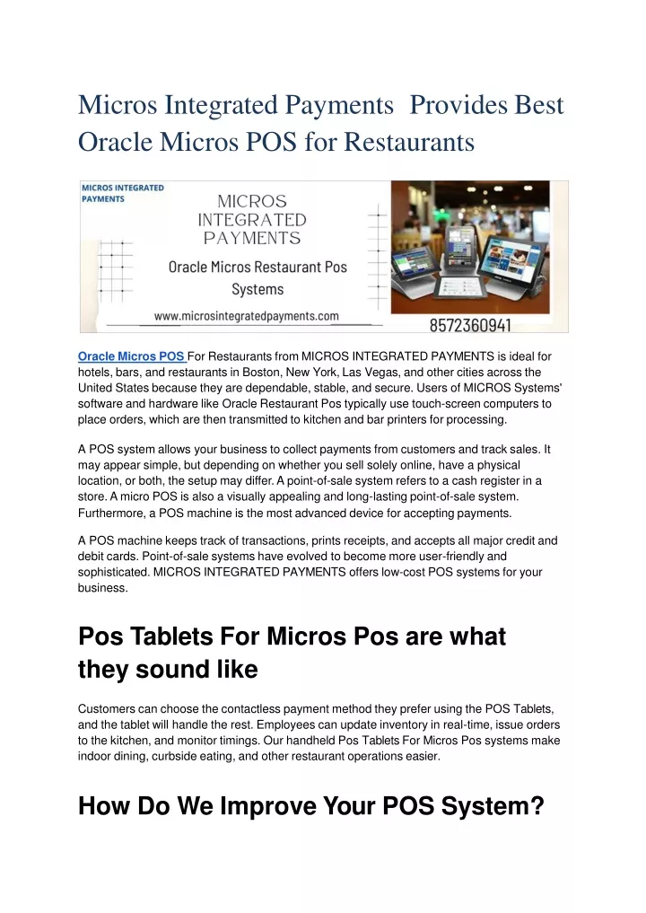 micros integrated payments provides best oracle micros pos for restaurants