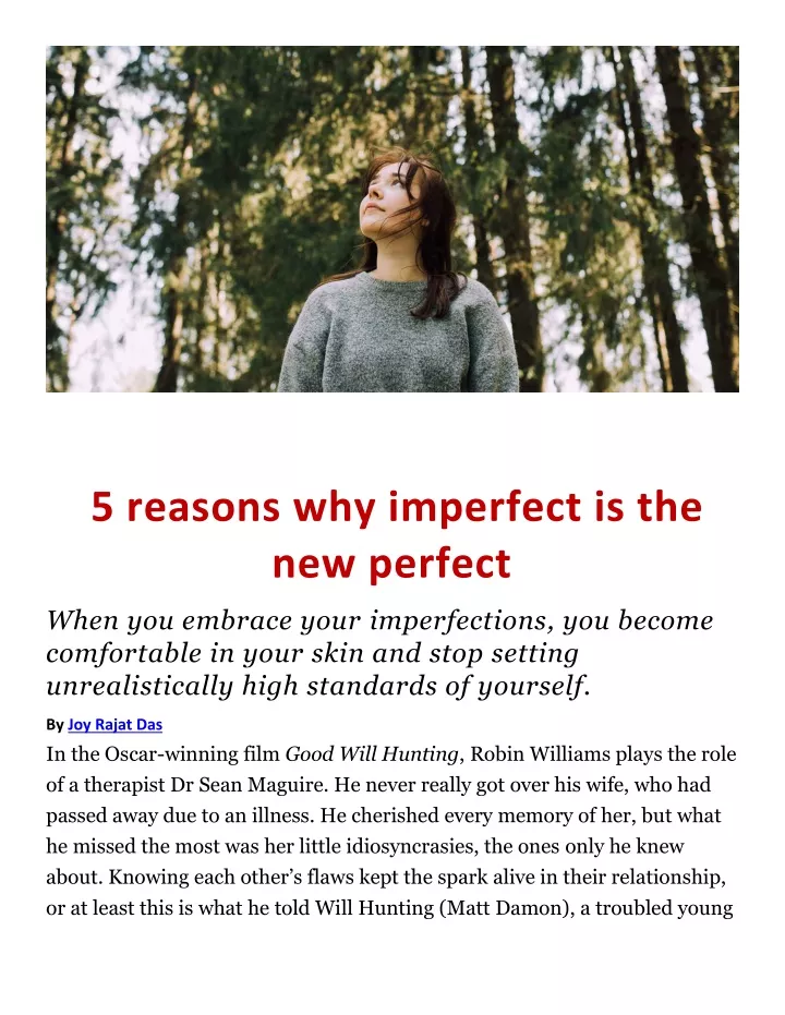 5 reasons why imperfect is the new perfect