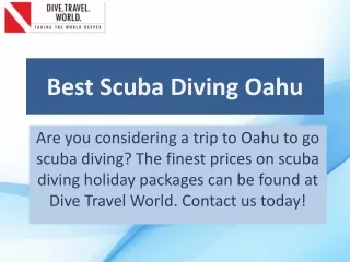 Best Scuba Diving Oahu