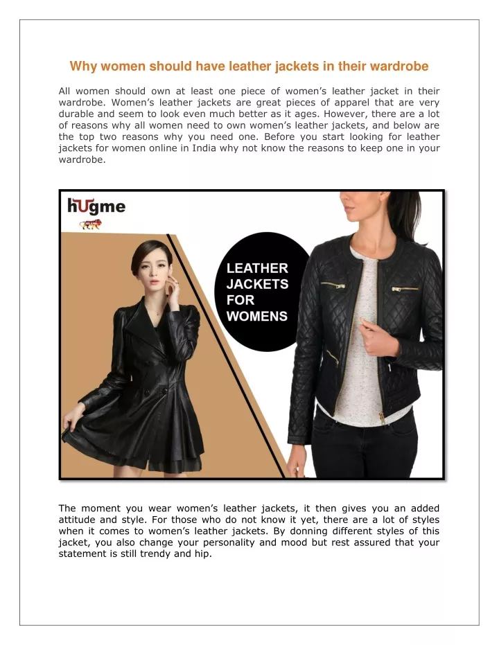 why women should have leather jackets in their