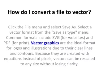 how do i convert a file to vector