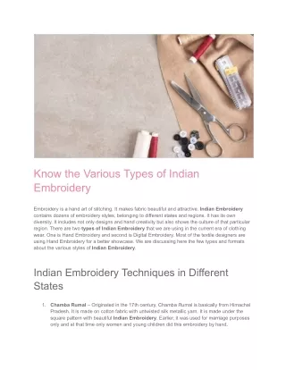 Different Types of Indian Embroidery | Hunar Online Courses