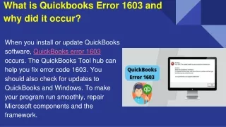 what is quickbooks error 1603 and why did it occur