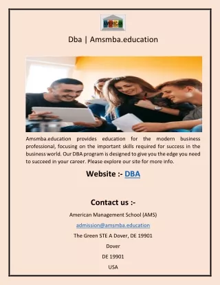Dba  Amsmba.education