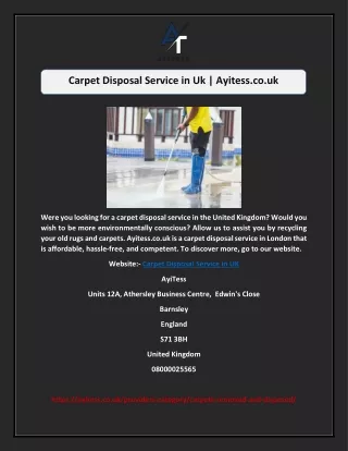 Carpet Disposal Service in Uk | Ayitess.co.uk