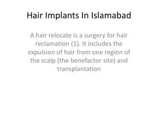 Hair Implants In Islamabad