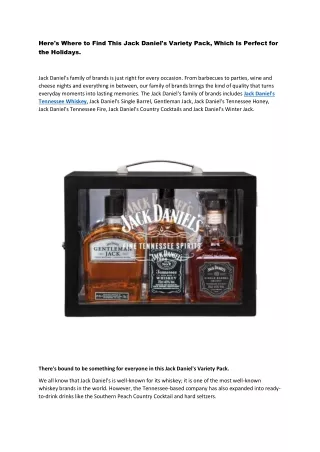 Here's where to find this jack daniel's variety pack, which is perfect for the hoildays