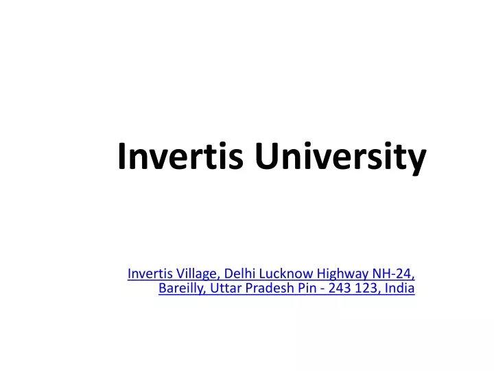 invertis university