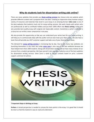 Why do students look for dissertation writing aids online