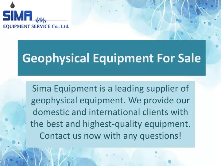 geophysical equipment for sale