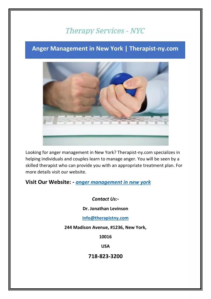 anger management in new york therapist ny com