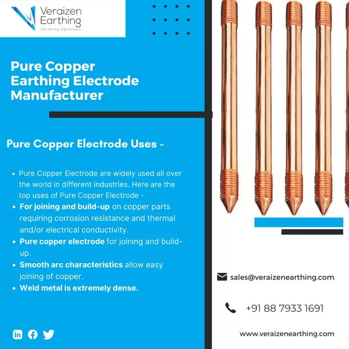 pure copper earthing electrode manufacturer