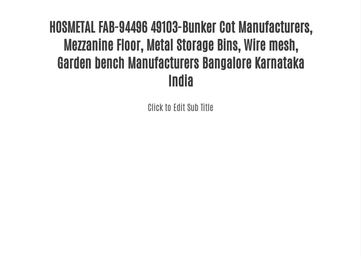 hosmetal fab 94496 49103 bunker cot manufacturers