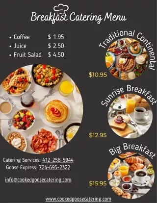 Rise and Shine with Pittsburgh's Favorite Breakfast Catering Menu
