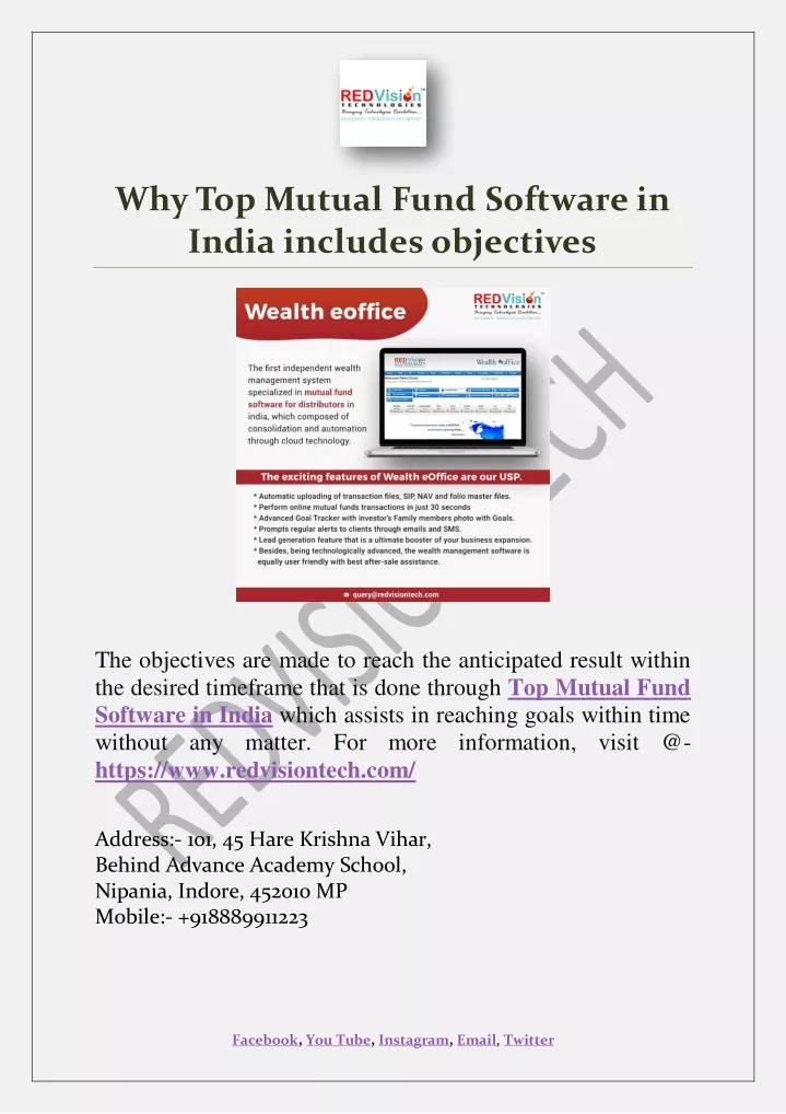 why top mutual fund software in india includes
