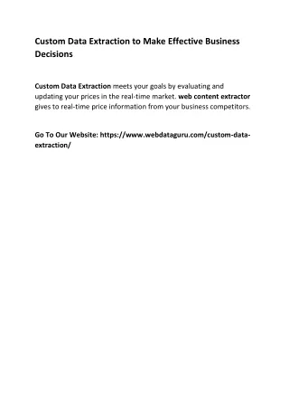 Custom Data Extraction to Make Effective Business Decisions