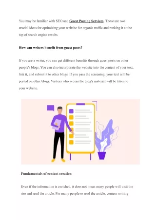 you may be familiar with seo and guest posting