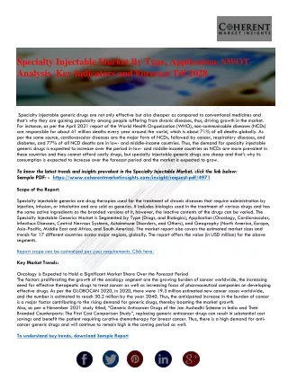 specialty injectable market by type application