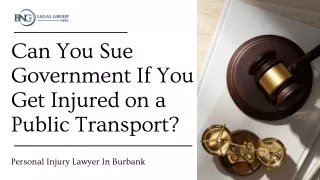 If you are hurt while using public transportation, could you sue the government?