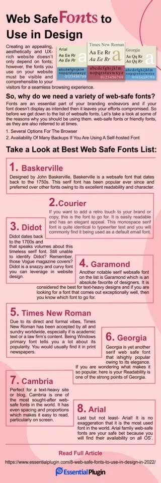 8 Web Safe Fonts To Use In Design In 2022 - EssentialPlugin