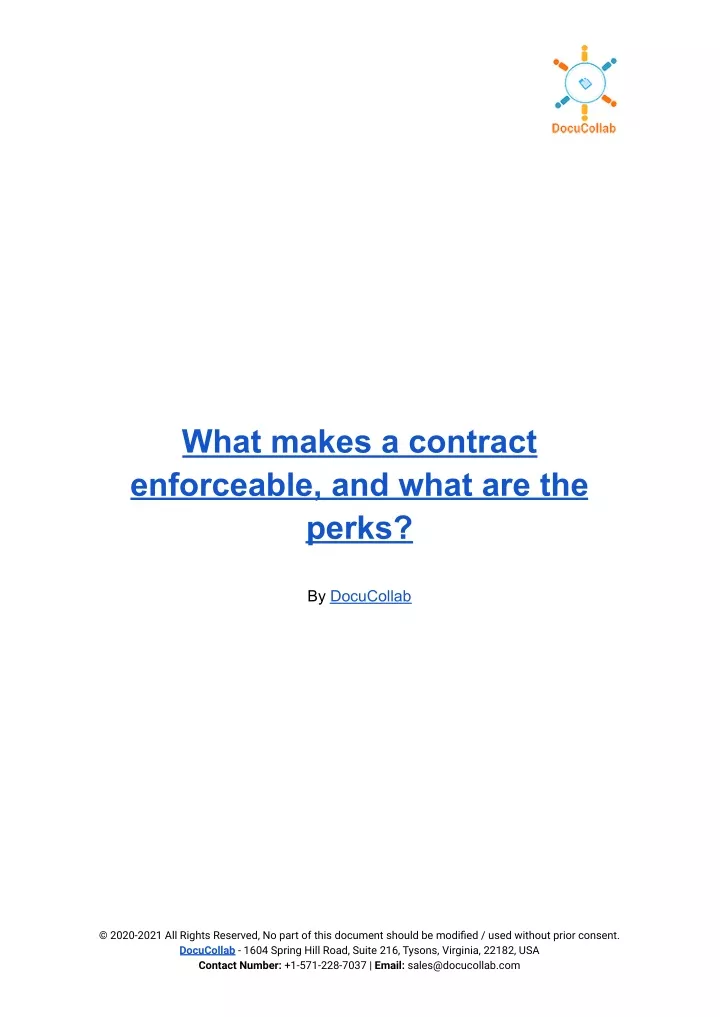 what makes a contract enforceable and what