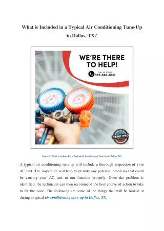 What is Included in a Typical Air Conditioning Tune-Up in Dallas, TX