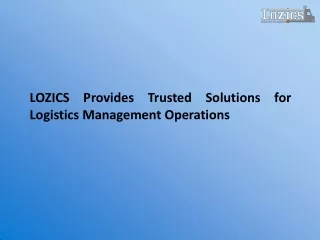 lozics logistics management operations