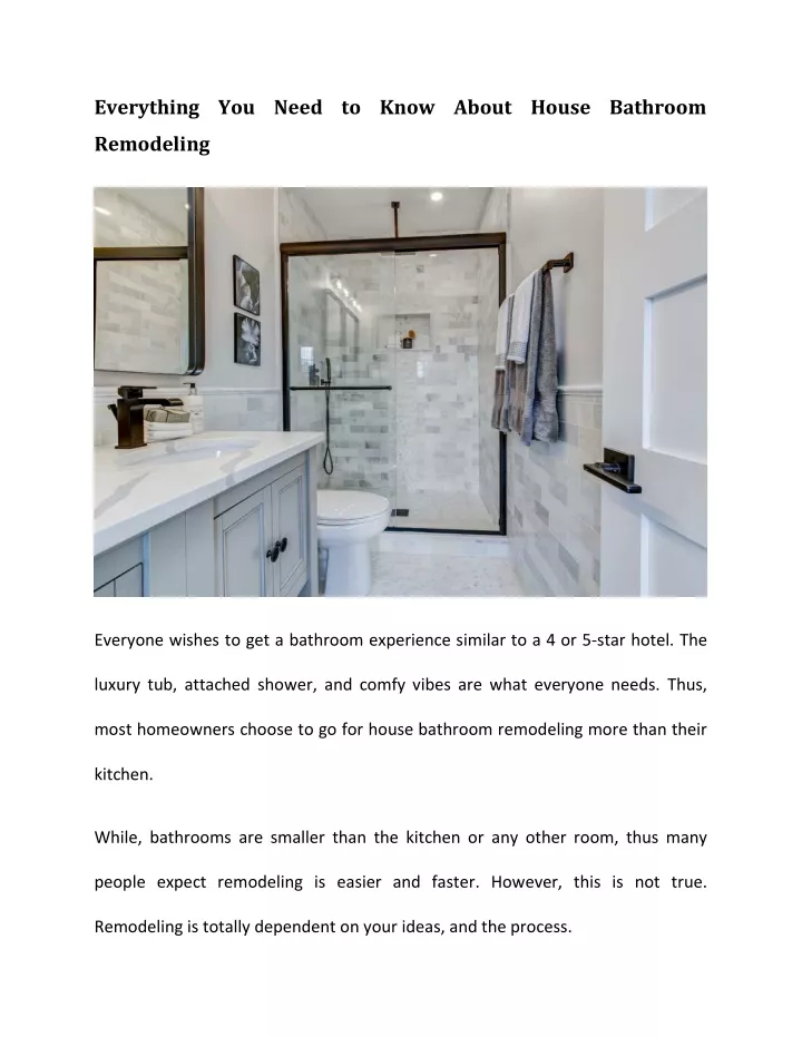 PPT - Everything You Need to Know About House Bathroom Remodeling ...