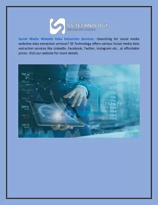 Social Media Website Data Extraction Services  SS Technology
