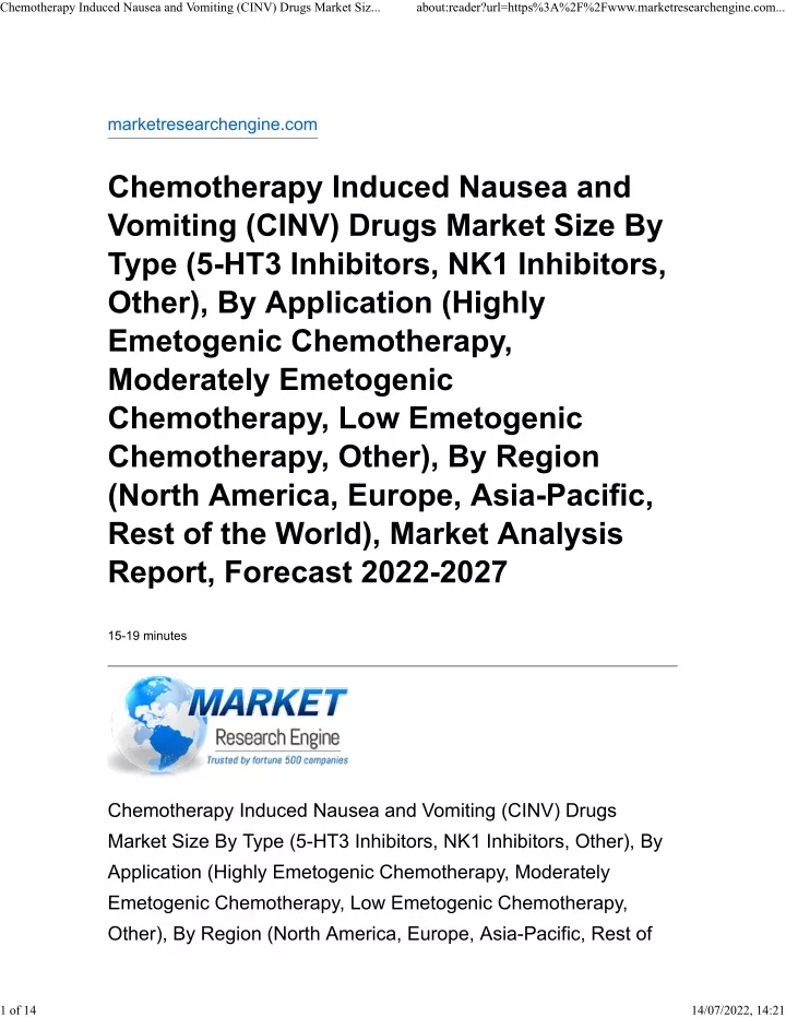 chemotherapy induced nausea and vomiting cinv