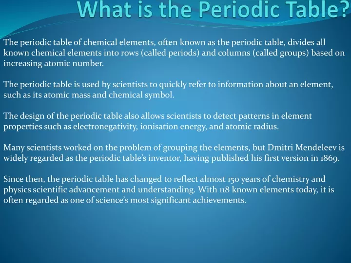 what is the periodic table