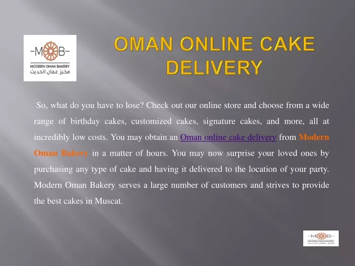 oman online cake delivery